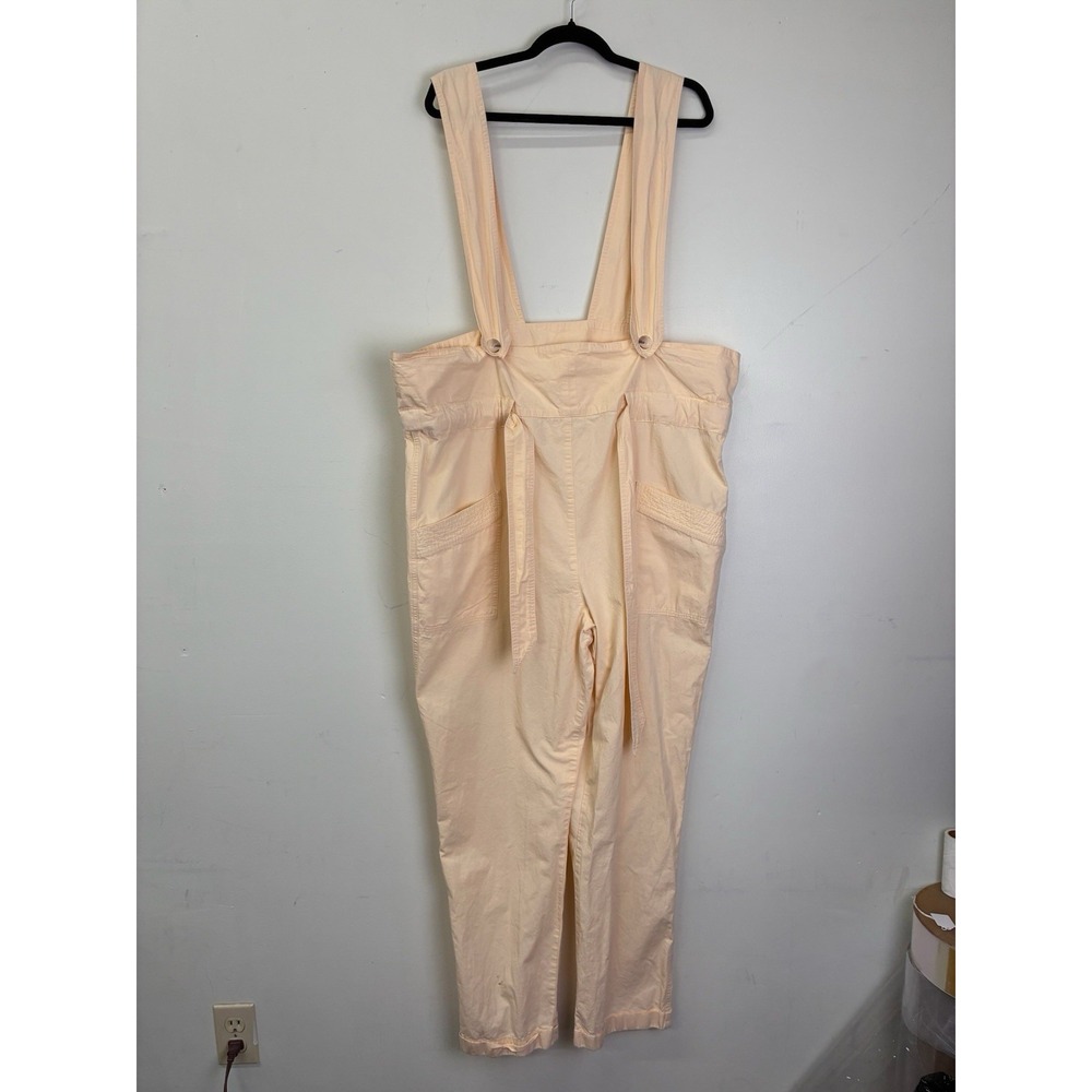 Sezane Womens Jumpsuit Overalls Butter Yellow Linen Cotton Size 46 Large/xl